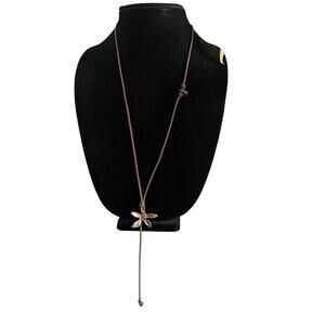 Uno de 50 Brown Leather Necklace with Silver Flower Pendant